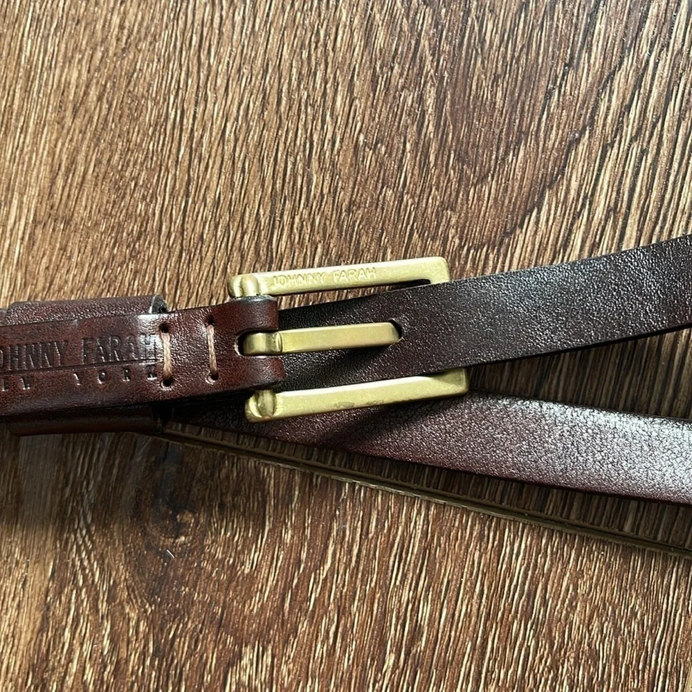 JOHN FARAH DOUBLE ROLL BUCKLE LEATHER BELT S
